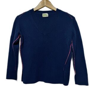 From Future 100% Cashmere V Neck Sweater in Blue S